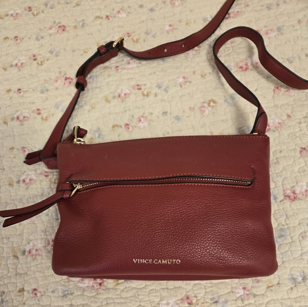 Vince Camuto Leather Red Crossbody Purse